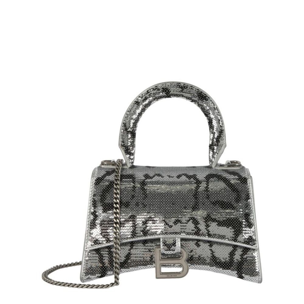 Balenciaga Hourglass XS Handbag with Chain And Sequins Womens